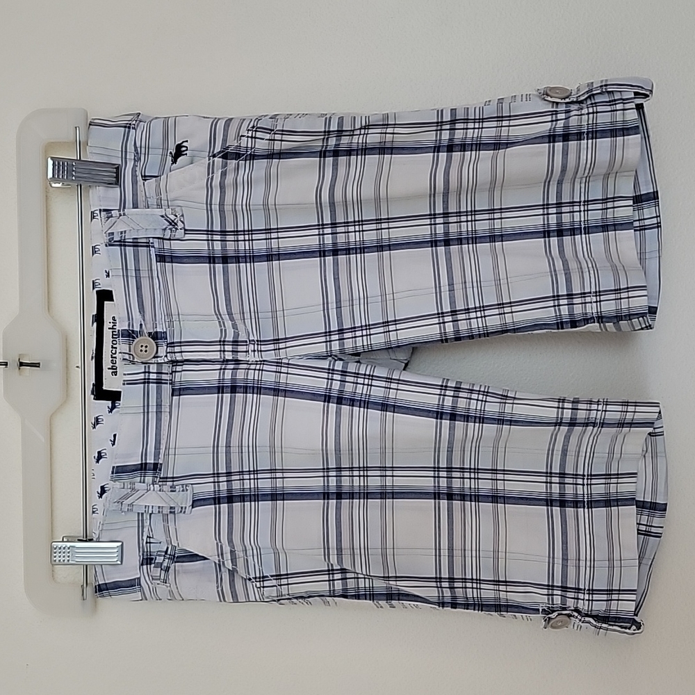 Abercrombie Blue & White Plaid Shorts 10